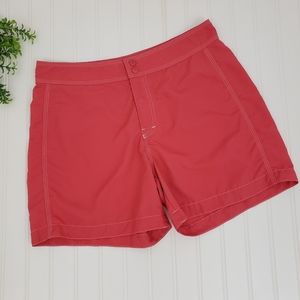 LL Bean Board Shorts High Rise Coral size 10 Modest Classic